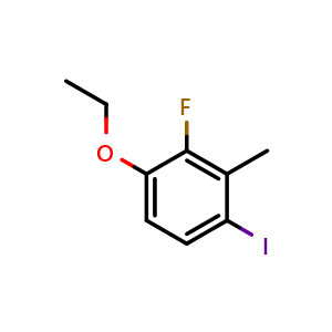 Chemical structure of 1-Ethoxy-2-fluoro-4-iodo-3-methylbenzene , CAS 2385637-03-4, AChemBlock AD259036