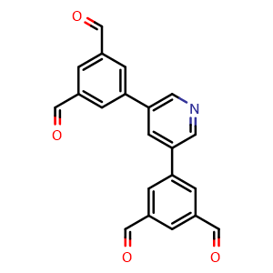 Chemical structure of 5,5'-(Pyridine-3,5-diyl)diisophthalaldehyde , CAS 2459652-62-9, AChemBlock AD259060