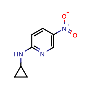 Chemical structure of 2-N-Cyclopropylamino-5-nitropyridine , CAS 246862-51-1, AChemBlock AD259063