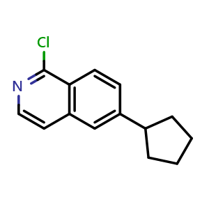 Chemical structure of 1-Chloro-6-cyclopentyl isoquinoline , CAS 2488856-65-9, AChemBlock AD259066