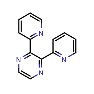 Chemical structure of 2,3-di(pyridin-2-yl)pyrazine , CAS 25005-96-3, AChemBlock AD259068