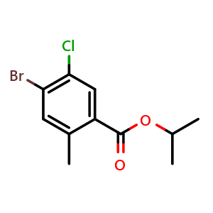 Chemical structure of Isopropyl 4-bromo-5-chloro-2-methylbenzoate , CAS 2586126-47-6, AChemBlock AD259084