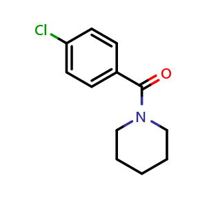 Chemical structure of (4-Chlorophenyl)(piperidin-1-yl)methanone , CAS 26163-40-6, AChemBlock AD259092
