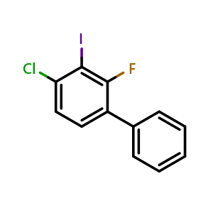 Chemical structure of 4-Chloro-2-fluoro-3-iodo-1,1'-biphenyl , CAS 2624417-20-3, AChemBlock AD259101
