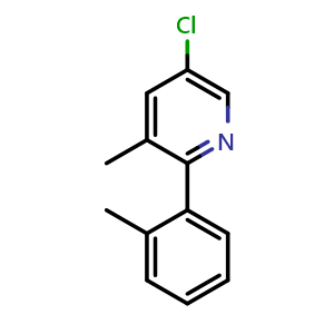 Chemical structure of 5-Chloro-3-methyl-2-(o-tolyl)pyridine , CAS 2624417-46-3, AChemBlock AD259105