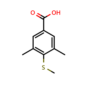Chemical structure of 3,5-Dimethyl-4-(methylsulfanyl)benzoic acid , CAS 2635937-16-3, AChemBlock AD259118