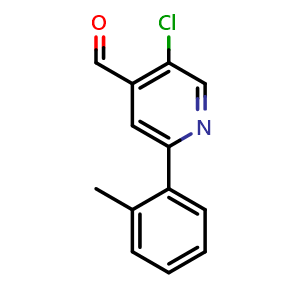 Chemical structure of 5-Chloro-2-(o-tolyl)isonicotinaldehyde , CAS 2635937-20-9, AChemBlock AD259121