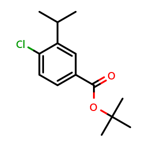 Chemical structure of tert-Butyl 4-chloro-3-isopropylbenzoate , CAS 2635937-45-8, AChemBlock AD259128
