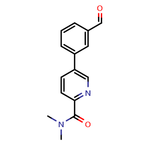 Chemical structure of 5-(3-Formylphenyl)-N,N-dimethylpicolinamide , CAS 2643368-37-8, AChemBlock AD259165