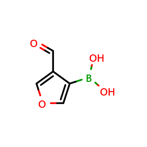 Chemical structure of (4-Formylfuran-3-yl)boronic acid , CAS 27339-36-2, AChemBlock AD259182