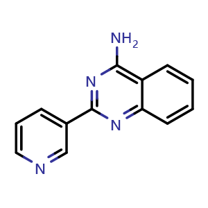 Chemical structure of 2-(pyridin-3-yl)quinazolin-4-amine , CAS 273408-90-5, AChemBlock AD259183
