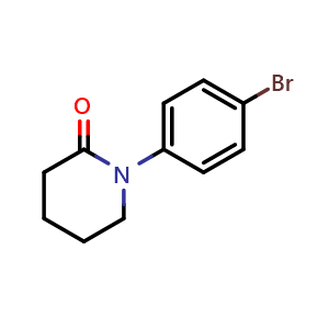 Chemical structure of 1-(4-Bromophenyl)piperidin-2-one , CAS 27471-43-8, AChemBlock AD259202