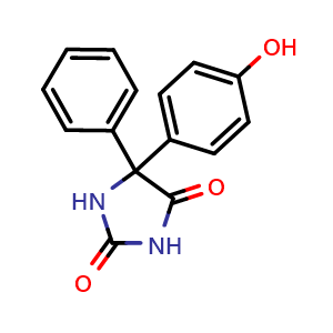 Chemical structure of 5-(4-Hydroxyphenyl)-5-phenylhydantoin , CAS 2784-27-2, AChemBlock AD259217