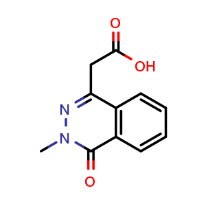 Chemical structure of 2-(3-methyl-4-oxo-3,4-dihydrophthalazin-1-yl)acetic acid , CAS 28081-52-9, AChemBlock AD259221