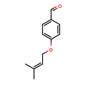 Chemical structure of 4'-(3-Methyl-2-butyenyloxy)benzaldehyde , CAS 28090-12-2, AChemBlock AD259222