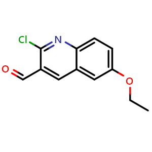 Chemical structure of 2-chloro-6-ethoxyquinoline-3-carbaldehyde , CAS 281208-98-8, AChemBlock AD259224
