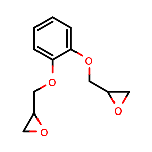 Chemical structure of 1,2-Bis-(2,3-epoxy-propoxy)-benzene , CAS 2851-82-3, AChemBlock AD259229