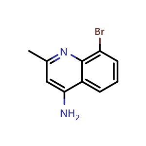 Chemical structure of 4-Amino-8-bromo-2-methylquinoline , CAS 288151-51-9, AChemBlock AD259231