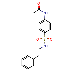 Chemical structure of N-(4-(((2-Phenylethyl)amino)sulfonyl)phenyl)ethanamide , CAS 289061-22-9, AChemBlock AD259233