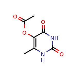 Chemical structure of 6-Methyl-2,4-dioxo-1,2,3,4-tetrahydropyrimidin-5-yl acetate , CAS 28918-95-8, AChemBlock AD259234