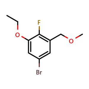 Chemical structure of 5-Bromo-1-ethoxy-2-fluoro-3-(methoxymethyl)benzene , CAS 2901082-04-8, AChemBlock AD259237