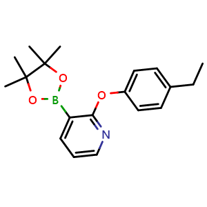 Chemical structure of 2-(4-Ethylphenoxy)-3-(4,4,5,5-tetramethyl-1,3,2-dioxaborolan-2-yl)pyridine , CAS 2913179-23-2, AChemBlock AD259240