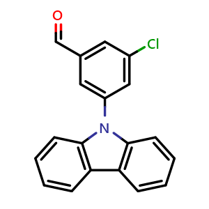 Chemical structure of 3-(9H-carbazol-9-yl)-5-chlorobenzaldehyde , CAS 2921724-62-9, AChemBlock AD259246
