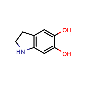 Chemical structure of indoline-5,6-diol , CAS 29539-03-5, AChemBlock AD259252