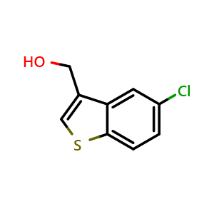 Chemical structure of (5-chlorobenzo[b]thiophen-3-yl)methanol , CAS 306934-93-0, AChemBlock AD259262