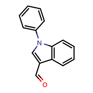 Chemical structure of 1-phenyl-1H-indole-3-carbaldehyde , CAS 32542-59-9, AChemBlock AD259280