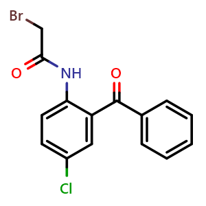 Chemical structure of N-(2-Benzoyl-4-chlorophenyl)-2-bromoacetamide , CAS 32580-26-0, AChemBlock AD259281