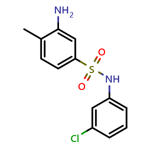 Chemical structure of 3-Amino-N-(3-chlorophenyl)-4-methylbenzenesulfonamide , CAS 326023-04-5, AChemBlock AD259283