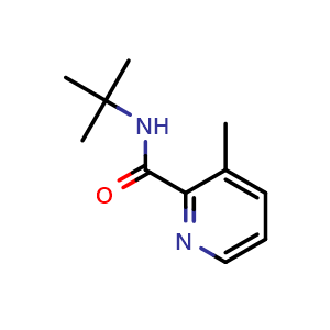 Chemical structure of N-tert-Butyl-3-methylpyridine-2-carboxamide , CAS 32998-95-1, AChemBlock AD259288