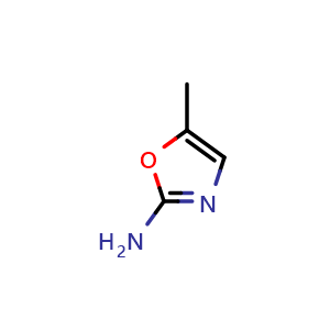 Chemical structure of 5-Methyloxazol-2-amine , CAS 33124-04-8, AChemBlock AD259289