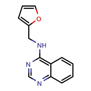 Chemical structure of N-(furan-2-ylmethyl)quinazolin-4-amine , CAS 34116-16-0, AChemBlock AD259303