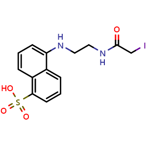 Chemical structure of N-(Iodoacetaminoethyl)-1-naphthylamine-5-sulfonic acid , CAS 36930-63-9, AChemBlock AD259333