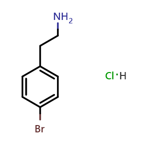 Chemical structure of 2-(4-bromophenyl)ethan-1-amine hydrochloride , CAS 39260-89-4, AChemBlock AD259359