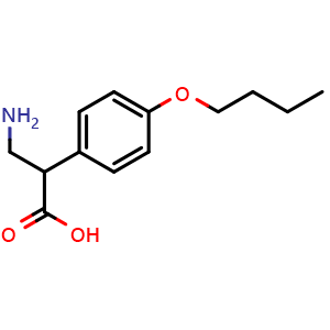 Chemical structure of 3-Amino-3-(4-butoxyphenyl)propanoic acid , CAS 405294-73-7, AChemBlock AD259378