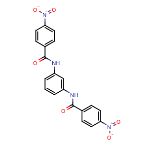 Chemical structure of 4-Nitro-N-{3-[(4-nitrobenzoyl)amino]phenyl}benzamide , CAS 4142-06-7, AChemBlock AD259386