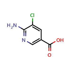Chemical structure of 6-Amino-5-chloronicotinic acid , CAS 41668-11-5, AChemBlock AD259390
