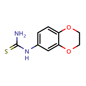 Chemical structure of N-(2,3-dihydro-1,4-benzodioxin-6-yl)thiourea , CAS 420130-76-3, AChemBlock AD259395