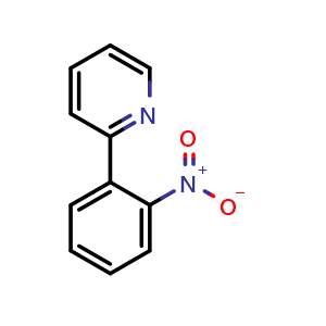 Chemical structure of 2-(2-Nitrophenyl)pyridine , CAS 4253-81-0, AChemBlock AD259401