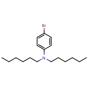 Chemical structure of 4-Bromo-N,N-dihexylaniline , CAS 425604-49-5, AChemBlock AD259402
