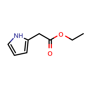Chemical structure of Ethyl 1h-pyrrol-2-ylacetate , CAS 4778-25-0, AChemBlock AD259422