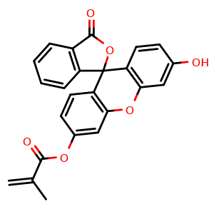 Chemical structure of Fluorescein O-methacrylate , CAS 480439-15-4, AChemBlock AD259427