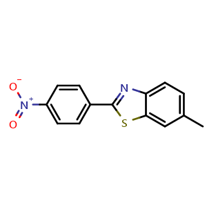 Chemical structure of 6-Methyl-2-(4-nitrophenyl)benzothiazole , CAS 488722-57-2, AChemBlock AD259433