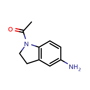 Chemical structure of 1-(5-aminoindolin-1-yl)ethan-1-one , CAS 4993-96-8, AChemBlock AD259436