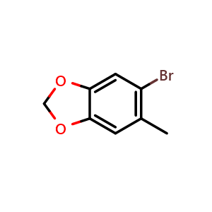 Chemical structure of 5-Bromo-6-methyl-1,3-benzodioxole , CAS 5025-53-6, AChemBlock AD259439