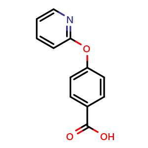 Chemical structure of 4-(Pyrid-2-yloxy)benzoic acid , CAS 51363-00-9, AChemBlock AD259450