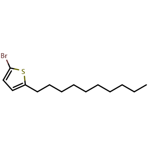 Chemical structure of 2-Bromo-5-decylthiophene , CAS 514188-72-8, AChemBlock AD259451